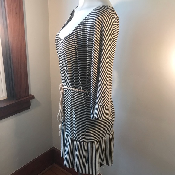 Anthropologie Hazel Dress, Stripes, Rope Bead Belt - Picture 5 of 13